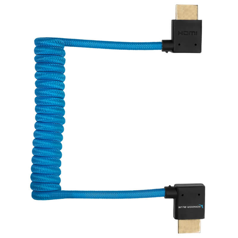 Kondor Blue Right Angle Full HDMI Cable for On-Camera Monitors 12